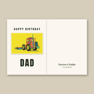 Furrow & Fields Greeting Card Happy Birthday Dad Massey Ferguson 1200 Pop Art | Greeting Card Quality Farmers Merch