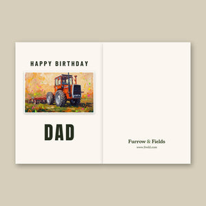 Furrow & Fields Greeting Card Happy Birthday Dad Massey Ferguson 1200 Splash Art | Greeting Card Quality Farmers Merch