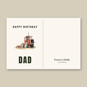 Furrow & Fields Greeting Card Happy Birthday Dad Massey Ferguson 1200 Watercolour | Greeting Card Quality Farmers Merch