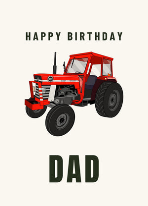 Furrow & Fields Greeting Card Happy Birthday Dad Massey Ferguson 168 | Greeting Card Quality Farmers Merch