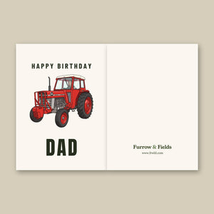 Furrow & Fields Greeting Card Happy Birthday Dad Massey Ferguson 188 Cartoon | Greeting Card Quality Farmers Merch