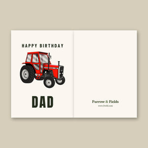 Furrow & Fields Greeting Card Happy Birthday Dad Massey Ferguson 265 | Greeting Card Quality Farmers Merch