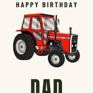 Furrow & Fields Greeting Card Happy Birthday Dad Massey Ferguson 265 | Greeting Card Quality Farmers Merch