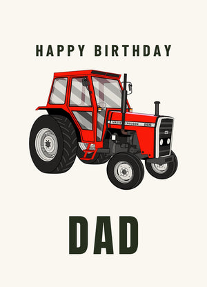 Furrow & Fields Greeting Card Happy Birthday Dad Massey Ferguson 265 | Greeting Card Quality Farmers Merch