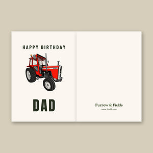 Furrow & Fields Greeting Card Happy Birthday Dad Massey Ferguson 290 | Greeting Card Quality Farmers Merch