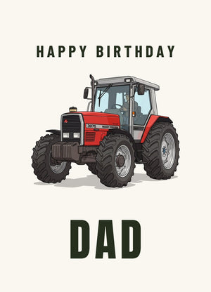 Furrow & Fields Greeting Card Happy Birthday Dad Massey Ferguson 3075 | Greeting Card Quality Farmers Merch