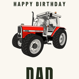 Furrow & Fields Greeting Card Happy Birthday Dad Massey Ferguson 3085 | Greeting Card Quality Farmers Merch
