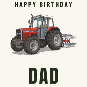 Furrow & Fields Greeting Card Happy Birthday Dad Massey Ferguson 375 | Greeting Card Quality Farmers Merch