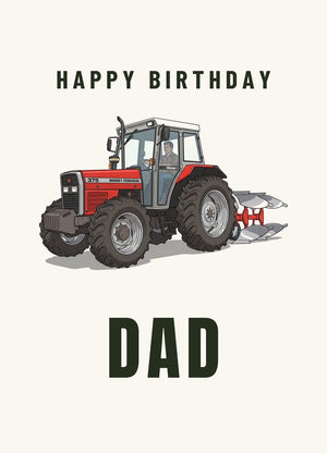 Furrow & Fields Greeting Card Happy Birthday Dad Massey Ferguson 375 | Greeting Card Quality Farmers Merch