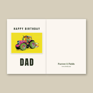 Furrow & Fields Greeting Card Happy Birthday Dad Massey Ferguson 375 Pop Art | Greeting Card Quality Farmers Merch