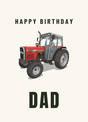Furrow & Fields Greeting Card Happy Birthday Dad Massey Ferguson 390T | Greeting Card Quality Farmers Merch