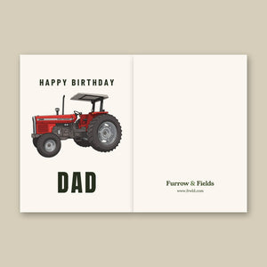 Furrow & Fields Greeting Card Happy Birthday Dad Massey Ferguson 399 Cartoon | Greeting Card Quality Farmers Merch