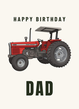 Furrow & Fields Greeting Card Happy Birthday Dad Massey Ferguson 399 Cartoon | Greeting Card Quality Farmers Merch