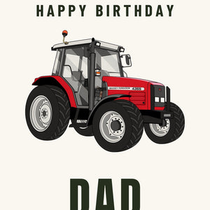 Furrow & Fields Greeting Card Happy Birthday Dad Massey Ferguson 4355 | Greeting Card Quality Farmers Merch