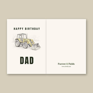 Furrow & Fields Greeting Card Happy Birthday Dad Massey Ferguson 50E Pencil Sketch | Greeting Card Quality Farmers Merch