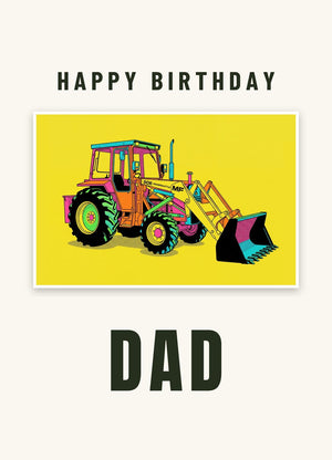 Furrow & Fields Greeting Card Happy Birthday Dad Massey Ferguson 50E Pop Art | Greeting Card Quality Farmers Merch