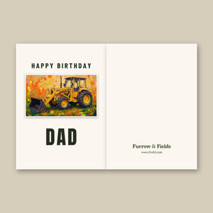 Furrow & Fields Greeting Card Happy Birthday Dad Massey Ferguson 50E Splash Art | Greeting Card Quality Farmers Merch