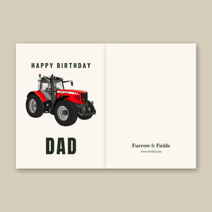 Furrow & Fields Greeting Card Happy Birthday Dad Massey Ferguson 6480 | Greeting Card Quality Farmers Merch