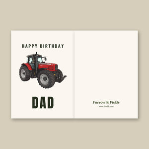 Furrow & Fields Greeting Card Happy Birthday Dad Massey Ferguson 7495 Cartoon | Greeting Card Quality Farmers Merch