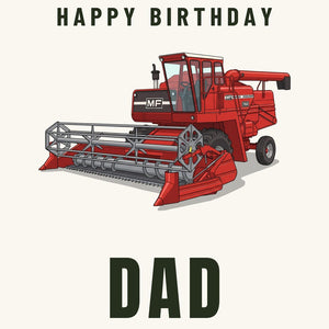 Furrow & Fields Greeting Card Happy Birthday Dad Massey Ferguson 760 | Greeting Card Quality Farmers Merch