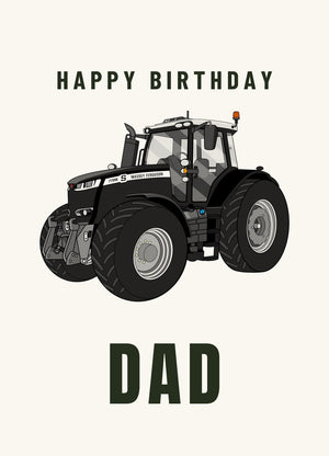 Furrow & Fields Greeting Card Happy Birthday Dad Massey Ferguson 7726S Black Beauty | Greeting Card Quality Farmers Merch