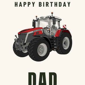 Furrow & Fields Greeting Card Happy Birthday Dad Massey Ferguson 9X | Greeting Card Quality Farmers Merch