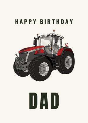 Furrow & Fields Greeting Card Happy Birthday Dad Massey Ferguson 9X | Greeting Card Quality Farmers Merch