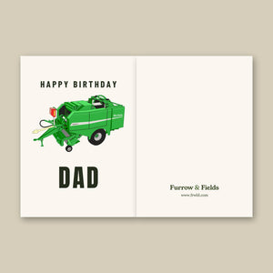 Furrow & Fields Greeting Card Happy Birthday Dad McHale Fusion 2 Big Baler | Greeting Card Quality Farmers Merch