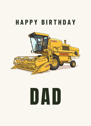 Furrow & Fields Greeting Card Happy Birthday Dad New Holland 8070 | Greeting Card Quality Farmers Merch