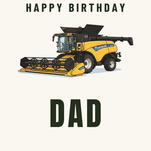 Furrow & Fields Greeting Card Happy Birthday Dad New Holland CR 9.90 | Greeting Card Quality Farmers Merch