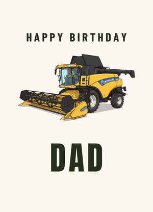 Furrow & Fields Greeting Card Happy Birthday Dad New Holland CR 9090 | Greeting Card Quality Farmers Merch