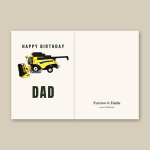 Furrow & Fields Greeting Card Happy Birthday Dad New Holland CR Combine | Greeting Card Quality Farmers Merch