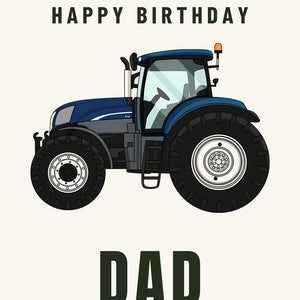 Furrow & Fields Greeting Card Happy Birthday Dad New Holland T7.210 | Greeting Card Quality Farmers Merch