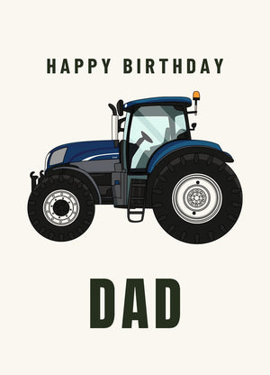 Furrow & Fields Greeting Card Happy Birthday Dad New Holland T7.210 | Greeting Card Quality Farmers Merch