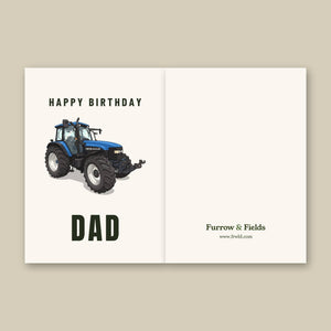 Furrow & Fields Greeting Card Happy Birthday Dad New Holland TM 135 | Greeting Card Quality Farmers Merch