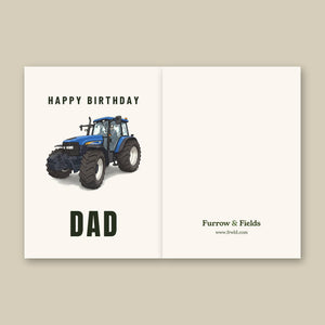 Furrow & Fields Greeting Card Happy Birthday Dad New Holland TM 155 | Greeting Card Quality Farmers Merch