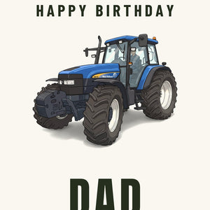 Furrow & Fields Greeting Card Happy Birthday Dad New Holland TM 155 | Greeting Card Quality Farmers Merch
