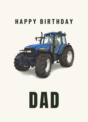 Furrow & Fields Greeting Card Happy Birthday Dad New Holland TM 155 | Greeting Card Quality Farmers Merch