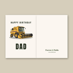 Furrow & Fields Greeting Card Happy Birthday Dad New Holland TR 89 | Greeting Card Quality Farmers Merch