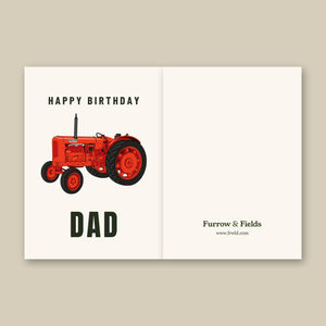 Furrow & Fields Greeting Card Happy Birthday Dad Nuffield Universal 4 | Greeting Card Quality Farmers Merch
