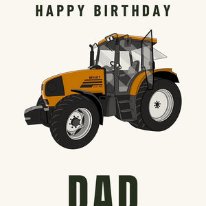 Furrow & Fields Greeting Card Happy Birthday Dad Renault 620 RZ | Greeting Card Quality Farmers Merch