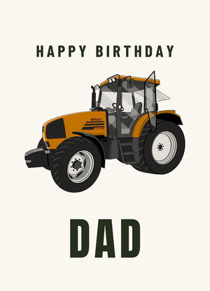 Furrow & Fields Greeting Card Happy Birthday Dad Renault 620 RZ | Greeting Card Quality Farmers Merch