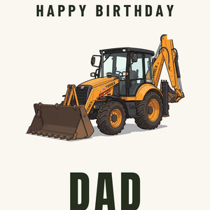 Furrow & Fields Greeting Card Happy Birthday Dad Terex 860 Elite | Greeting Card Quality Farmers Merch