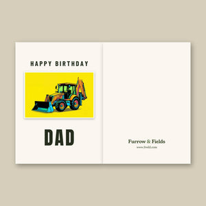 Furrow & Fields Greeting Card Happy Birthday Dad Terex 860 Elite Pop Art | Greeting Card Quality Farmers Merch