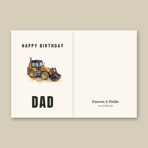 Furrow & Fields Greeting Card Happy Birthday Dad Terex 860 Elite Watercolour | Greeting Card Quality Farmers Merch