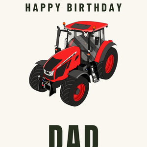 Furrow & Fields Greeting Card Happy Birthday Dad Zetor Crystal HD 170 | Greeting Card Quality Farmers Merch