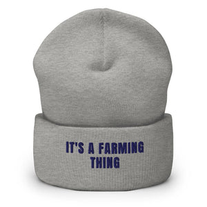 Furrow & Fields Heather Grey It's A Farming Thing | Cuffed Beanie Quality Farmers Merch