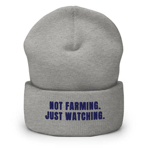 Furrow & Fields Heather Grey Not Farming. Just Watching. | Cuffed Beanie Quality Farmers Merch