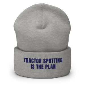 Furrow & Fields Heather Grey Tractor Spotting Is the Plan | Cuffed Beanie Quality Farmers Merch