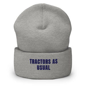 Furrow & Fields Heather Grey Tractors as Usual | Cuffed Beanie Quality Farmers Merch